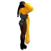 Solid Faux Fur Long Coats Women Full Sleeve Open Stitch Fur Jackets Yellow Winter Warm Streetwear