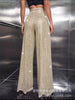 Women's Solid Color Wide-leg Pants Casual Elegant Black Sequins Holiday For Women Long Pant Womens Clothing