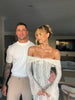 White Lace Patchwork Long Dress Women's Pleated Ruffle Sleeve Off shoulder bodycon See Through Vestidos Lady Party Gowns