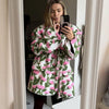 3d Flower Blazer Coat Women Casual Long Sleeve Lapel Single Breasted Loose Jacket Female Autumn Winter Chic Lady Outwear