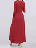 Autumn Women Long Sleeve Maxi Dress Comfortable Fit Ruched Detail Multi Color for Casual Everyday Wear
