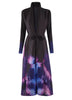 Niche Printed Windbreaker Women's Loose Oversized Long Sleeved Pleated Trench Cardigan Long Coat 2DB2481