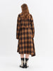 Winter Women's Retro Plaid Brushed Shirt Dress with Asymmetrical Hem - Versatile Layering Slip Dress for Casual