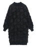 Women Black Tassels Perspective Big Size Knee-Length Dress Turtleneck Long Sleeve Spring Autumn 1DH8741