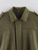 Women Green Suede Jacket Spring Long Sleeve Zipper Oversize Bomber Jackets Chic Female Street Casual Coats