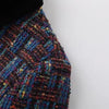 French Retro Color Contrast Small Fragrant Wind Short Coat Women Spring Autumn Slim Tweed Temperament Top Female