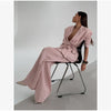 Women Pink Linen Blazer Pants Set Chic Oversized Casual 2 Piece Co Ord Long Pant Sets Work Vacation Casual Outwear
