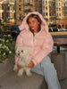 Chic Glossy Zipper Hooded Coat Women's Warm Elastic Waist Pleated Cropped Puffer Jacket Winter Lady High Street Outwear