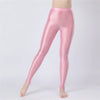 Sexy Women Thin Sheer See Through Pants Elastic Sexy Tight Silk Shiny Pencil Pant Oil Glossy Candy Color Yoga Leggings