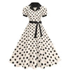 Polka Dot 50s 60s Vintage Dress Women Elegant Belted Robe Women Retro Rockabilly Prom Wedding Party Princess Dress