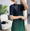 Long Dresses Elegant Party Dresses Woman Pleated Dress Female Gradient Long Loose Stitching Drape Bottoming Dress