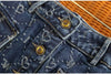 Spring Love Jacquard Denim Skirt Women Autumn Casual Slim Split Buttock Skirt With pockets Female Long Denim Skirts