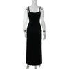 Dark Punk High Split Hem Straps Dess 90s Streetwear Gown Women Sexy Corn Bandage Velvet Dresses Mall Gothic Clothing
