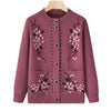 O-neck Women Autumn Winter Coat Middle-Aged Elderly Mother Knitting Cardigan Sweater Coat Warm Loose Jacket Grandma Clothin