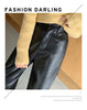 Autumn Winter PU Faux Leather Women's Wide Leg Pants High Waist Female Casual Loose Ankle Length Trousers