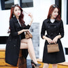 Autumn Korean Mid-Length Trench Coat Women Double-Breasted Slim Temperament Windbreaker Female Casual Outwear Overcoat
