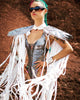 Sparkly Wing Fringe Tassel Patchwork Shawl Women Vintage Cosplay Cape Ponchos Bohemian Cardigan Cloak Boho Capes Streetwear