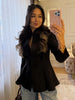 Elegant Solid Slim Short Jacket Women Chic Stand Collar Double Buttons Waist Cinching Pleated A-line Coat Lady Spring Daily Wear