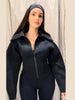 Spring Turn Down Collar Bomber Jacket For Women Casual Long Sleeve Zipper Loose Coat Lady High Street Chic Outerwear