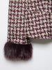 Vintage Spring Plaid Single Breasted Straight Woman Blazer Office Lady Tassel Sleeve Female Modern Outwear