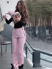 Women Hooded Zipper Short Skiing Cotton Jacket Long Sleeved Thick Warm Coat Comfortable Long Sports Pant Lady Ski Set
