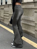 Women Flare Stretch Moustache Jeans Skinny Bell Bottom High Waist Gray Denim Pants Lady Classic Y2K Punk Long Trousers