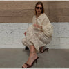 Loose Fit Lace Pants Women's Elastic High Waist Lounge Trousers Spring Lady Bohemian Casual Bottoms