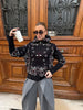 Cardigan Paisley Print Sweater Women's Coat Stand Collar Top Long Sleeves Thick Knit Fabric Spring Woman Clothes Daily Outerwear