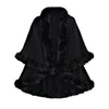 Winter Thicken Mink Wool Full Trims Faux Fur Cape for Women Hooded Loose Fleece Cloak Coat Party Wraps Warm Cape
