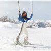 Printed Hooded Puffer Coat Suspender Ski Pants Zip‑Up Slim Fit Winter Women Snow Outfit Warm Lady Two‑Piece Ski Set