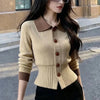 Autumn Winter Temperament Korean Women's Knitting Cardigan Sweater Jacket Long Sleeve Be All-match Ladies Sweater Coat