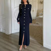 Brand Women Knitted Maxi Dress Aesthetic Y2K Single-breasted Shirt Sweater Dress Lady Party Vestidos