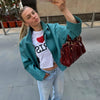 Street Pu Leather Women Jacket Elegant Long Sleeve Zippers Stand Collar Female Outwear Autumn Winter Chic Lady Coat