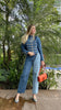 Women Vintage Denim Military Jacket Retro Solid Round Neck Single Breasted Slim Short Jackets Lady Daily Street Outerwear
