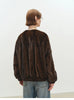 Winter Elegant Thick Warm Soft Brown Short Faux Mink Fur Coat Women Beading Loose Stylish Chic Fluffy Jacket