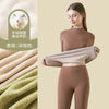 Women's Cashmere Silk Thermal Underwear Thermal Tops Warm Pants Thickened Solid Color Half Turtleneck Long Sleeve Winter Clothes