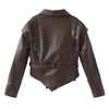 Women Leather Bomber Jackets Coats With Belt Notched Shoulder Pads Motorcycle Street Chic Short Outwear Solid Lace Up