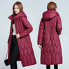 Long Winter Over-The-Knee Overcoat Parka Down Cotton-Padded Jacket Women's Plus Size 100 KG Slim Cotton-Padded Jacket