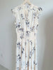 Kuzuwata Fresh Mid-length Print High Waist Robe Gentle Literary Lace Up Pleated Slim Mujer Japan Elegant Dress