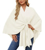 Elegant Shawl Wraps Soft Open Front Poncho Sweater Women Loose V-Neck Cape Casual Solid Color Soft Open Front Poncho Bat Shirt
