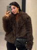 Autumn Winter Faux Fur Coat For Women Elegant Solid Button Long Sleeve Jacket Female Streetwear Warm Outerwear