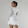 Party Dresses Beading Diamond Long Sleeves Ruffles for women Shiny Elegant Wedding Guest Gown Occasion Celebrate Birthday