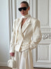 Elegant Suit jacket Female Patchwork V-Neck Lace-Up Commute Long Sleeve Autumn Coat For Women Bandage Suit