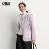 Jacket Women Winter Reversible Sweatshirt Faux Lamb Wool Fleece Solid Color Top Women's Clothing
