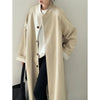 Lazy Loose Stand Up Collar Long Ttrench Coat For Women Spring Autumn Casual British Style Windbreaker Overcoat