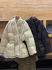Lagabogy Winter Belt Waist-Tight Elegant Warm 90% White Duck Down Jacket Female Long Sleeve Solid Color V-neck Puffer Coat