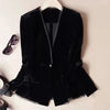 Autumn Long Sleeve Casual Office Work Blazers Lady Jackets Coat Female Tops Gold velvet Women Blazer Korean