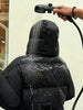 Water-reactive Leopard Pattern Women's Puff Jacket Stretch Cuff Zip Up Hooded Down Coat Unique Daily Warm Winter Lady Coats