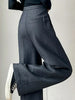 Wool Autumn Slim High Waist Straight Women's Pants Casual Solid Color Loose Chic Female Wide Leg Pants Office Ladies