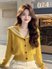 Autumn Winter V-Neck Knitt Cardigan Sweater Jacket Women High-Grade Elegant Short Sweater Coat Female Tops